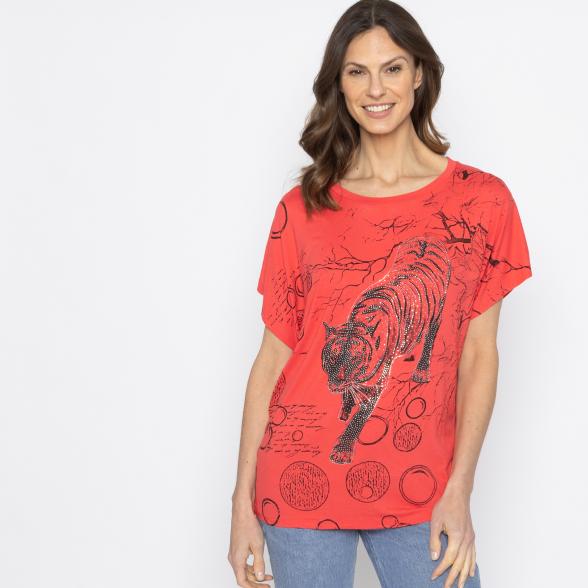 FASHION NEWS Damen-Shirt Tiger rot