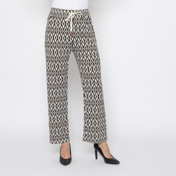 FASHION NEWS Damen-Hose Grafik schwarz/weiß