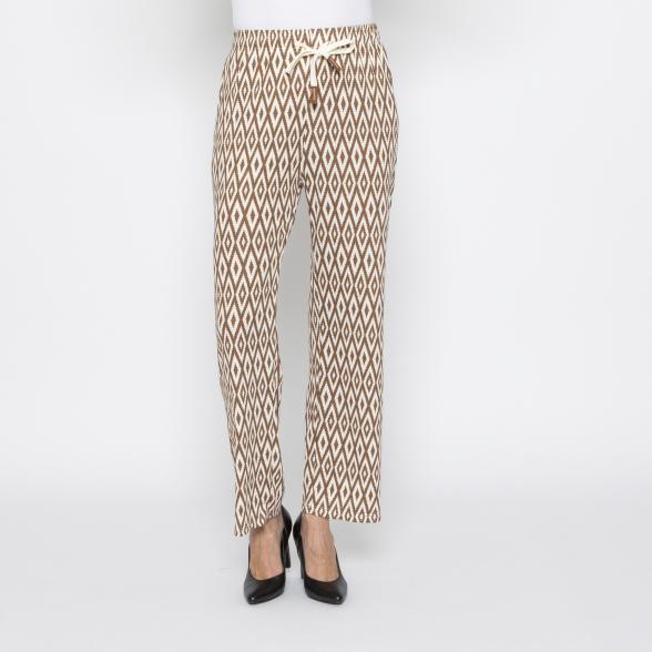 FASHION NEWS Damen-Hose Grafik braun/weiß