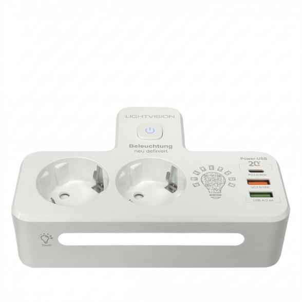 Mehrfachsteckdose mit Licht