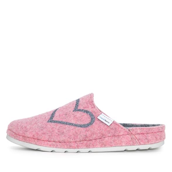 mediform Damenhausschuh rosa mit Herz
