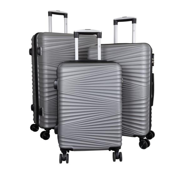 3-tlg. Hartschalenkofferset 'Luxor' silber