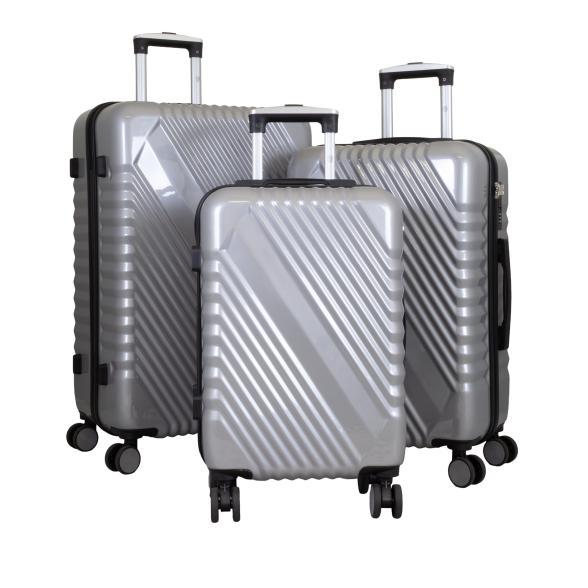3-teiliges Hartschalenkofferset 'Genua' silber