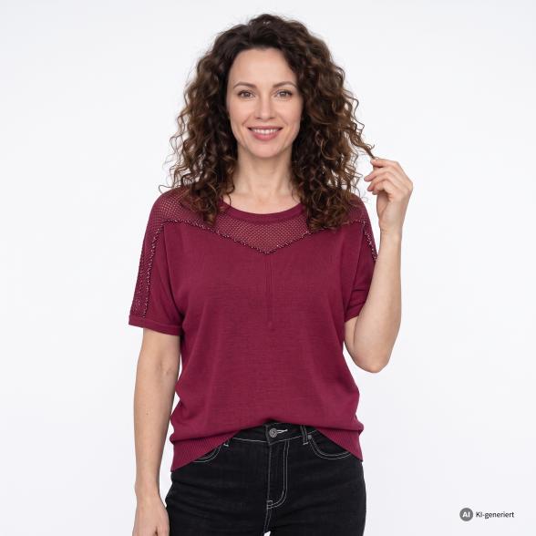mocca by J. Leibfried Strickshirt weinrot