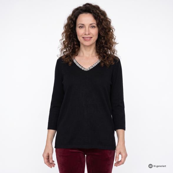 mocca by J. Leibfried Strickshirt schwarz