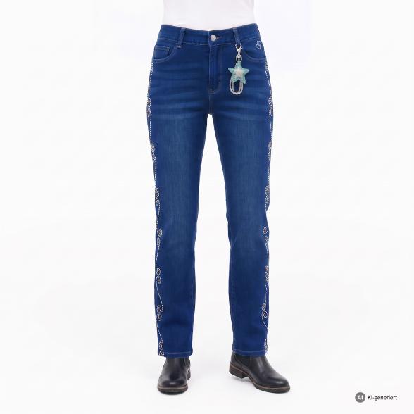 Zauberhose 'Miracle Shape' Relaxed Fit mittelblau