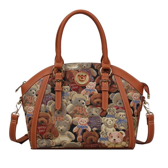 Henney Bear Henkeltasche cognac/multicolor
