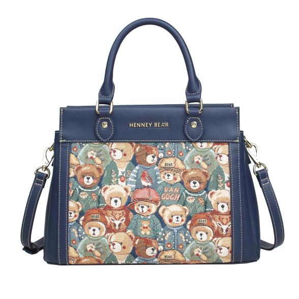 Henney Bear Henkeltasche blau/multicolor