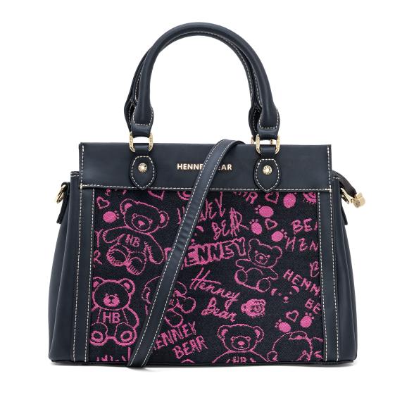 Henney Bear Henkeltasche schwarz/pink