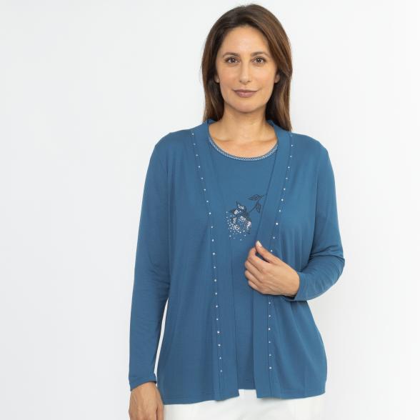 RÖSSLER SELECTION Damen-Jerseyjacke petrol
