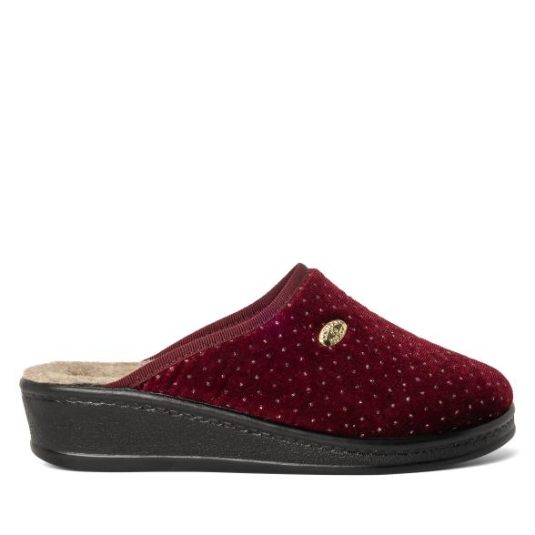 SANITAL LIGHT Damenhausschuh burgundy sparkle