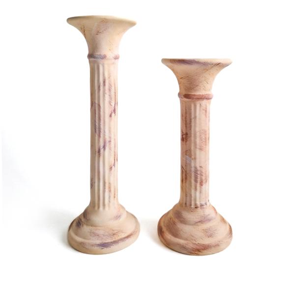 Darimana Kerzenhalter 2er Set - Farbe: sandfarben/rosé