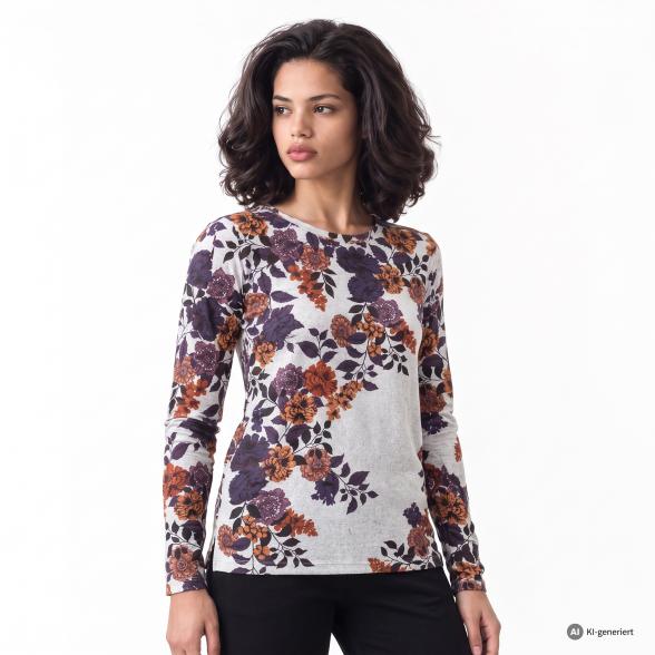 CHRISTIAN MATERNE Damen-Shirt Blumenranken multi