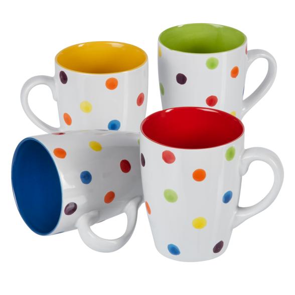 Kaffeetassen "Kunterbunt", 4 Stück je 330 ml