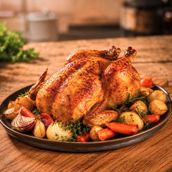 Broiler im Ganzen vorgegart multicolor