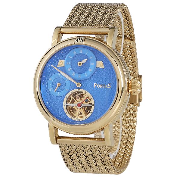 PortaS Herren-Automatikuhr "Radebeul", blau