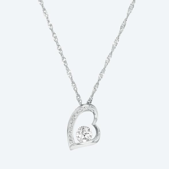 amor Herzanhänger mit Kette 925 Silber