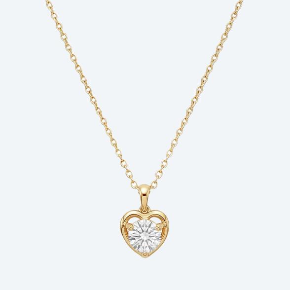 amor Herzanhänger mit Kette 925 Silber vergoldet