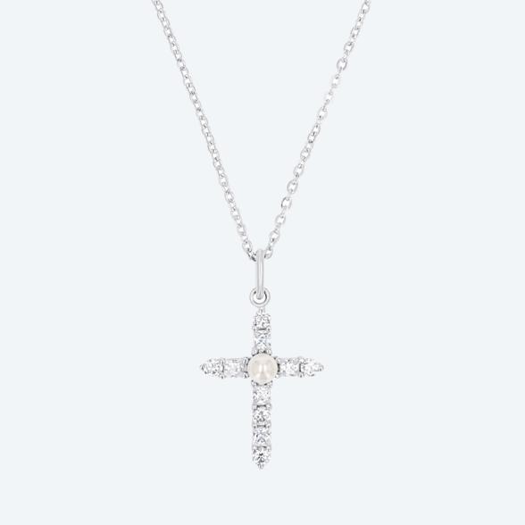 amor Kreuz-Anhänger mit Kette 925 Silber