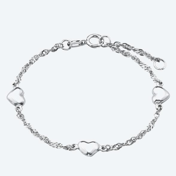 amor Herz-Armband 925 Silber rhodiniert