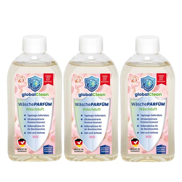 globalClean WäschePARFUM 3 x 500ml Rose