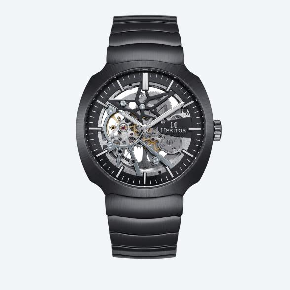 Heritor Herren-Automatikuhr "Magnus", schwarz