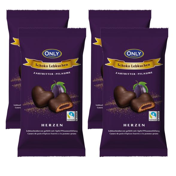 Lebkuchenherzen Zartbitter mit Pflaumenmusfüllung