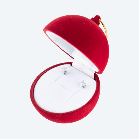 4069315089724 - SET Weihnachtskugel Ohrstecker 925 Silber Zirkonia