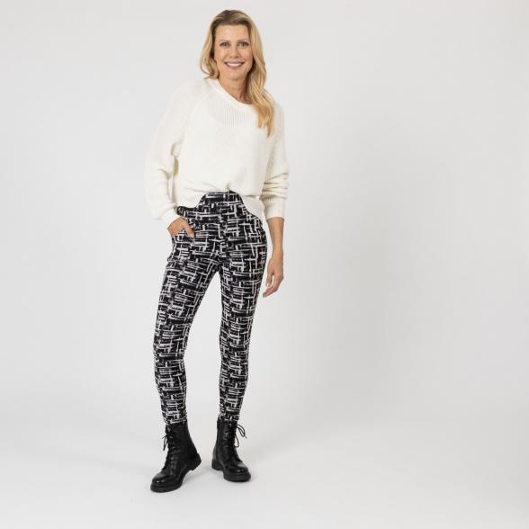 4069315129512 - FASHION NEWS Thermo-Fleece-Leggings schwarz weiß 4069315129512 - FASHION NEWS Thermo-Fleece-Leggings schwarz weiß