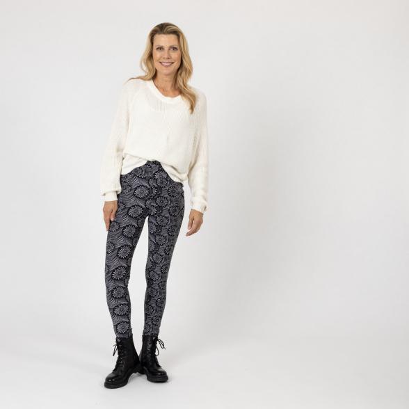 4069315129550 - FASHION NEWS Thermo-Fleece-Leggings schwarz weiß 4069315129550 - FASHION NEWS Thermo-Fleece-Leggings schwarz weiß