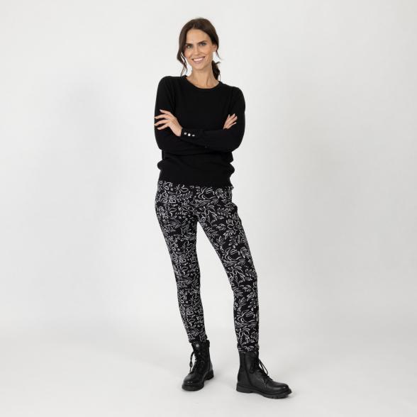 4069315129604 - FASHION NEWS Thermo-Fleece-Leggings schwarz weiß