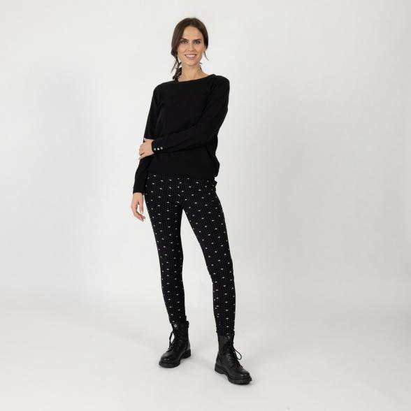 4069315131201 - FASHION NEWS Thermo-Fleece-Leggings schwarz weiß 4069315131201 - FASHION NEWS Thermo-Fleece-Leggings schwarz weiß