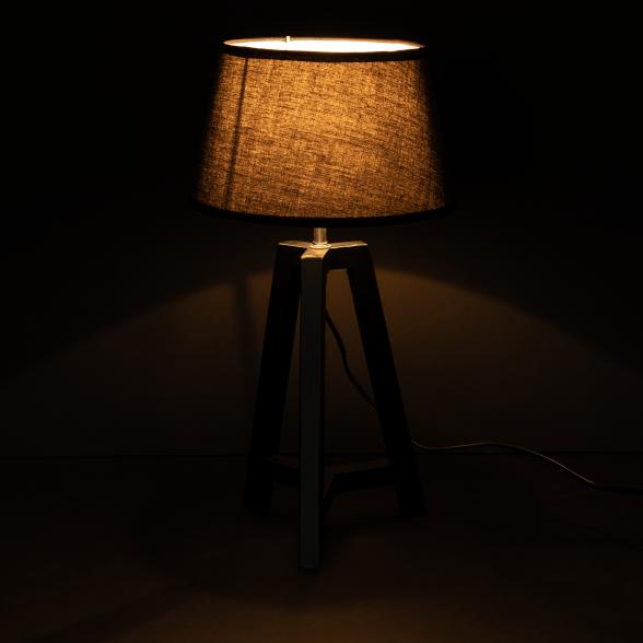 4069315141668 - Tischleuchte Holz schwarz 47cm