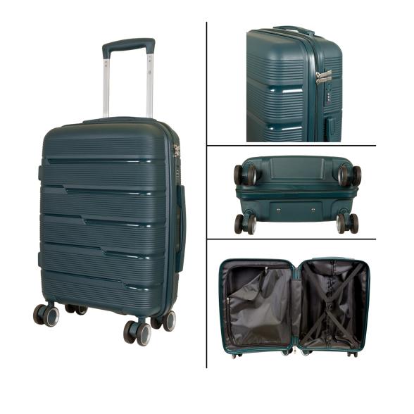 4251782485318 - 3-teiliges Polypropylen-Kofferset Aruba grün