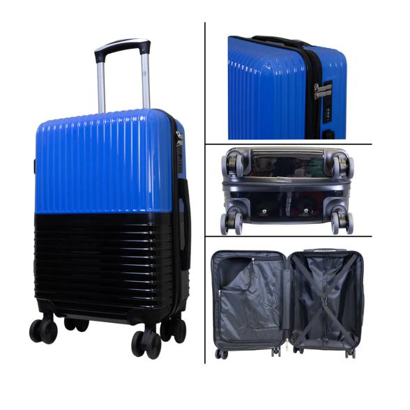 4251782484755 - 3-tlg Hartschalen-Kofferset Riga blau-schwarz