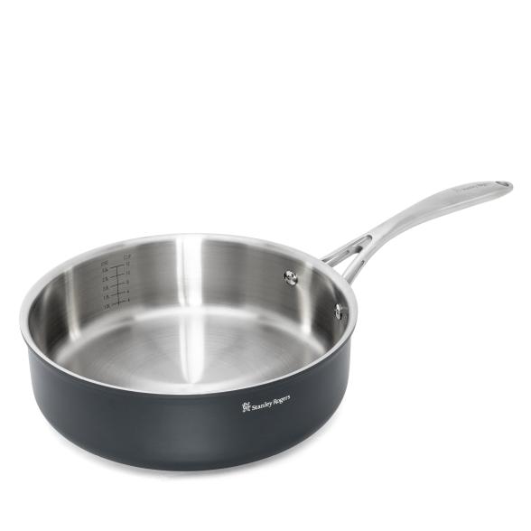 9313617422839 - Schmorpfanne ø 26 cm mit hohem Rand und Glasdeckel bi-ply professional hochwertige Pfanne mit 3L Füllvervögen Edelstahlpfanne für Ceran- Gas-