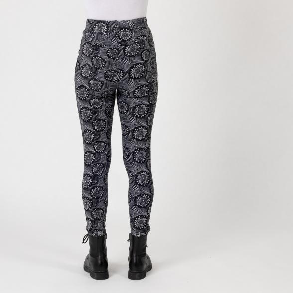 Thumbnail - FASHION NEWS Thermo-Fleece-Leggings schwarz/weiß