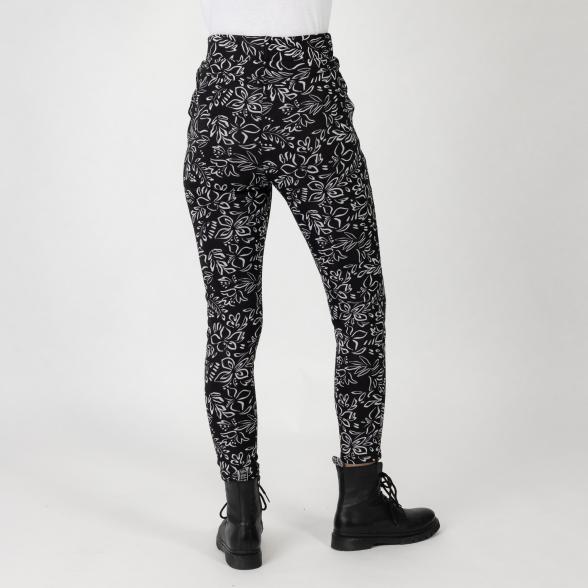 4069315129604 - FASHION NEWS Thermo-Fleece-Leggings schwarz weiß