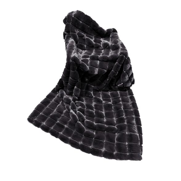 Thumbnail - Felldecke Deluxe Karos 150x200cm braun