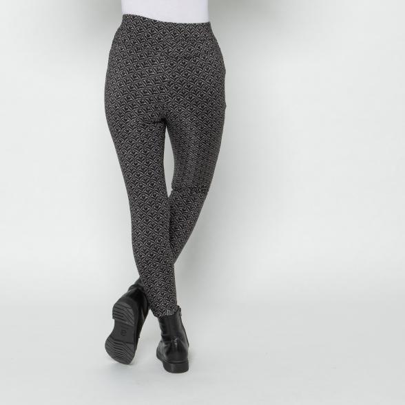 Thumbnail - FASHION NEWS Thermo-Fleece-Leggings schwarz/beige