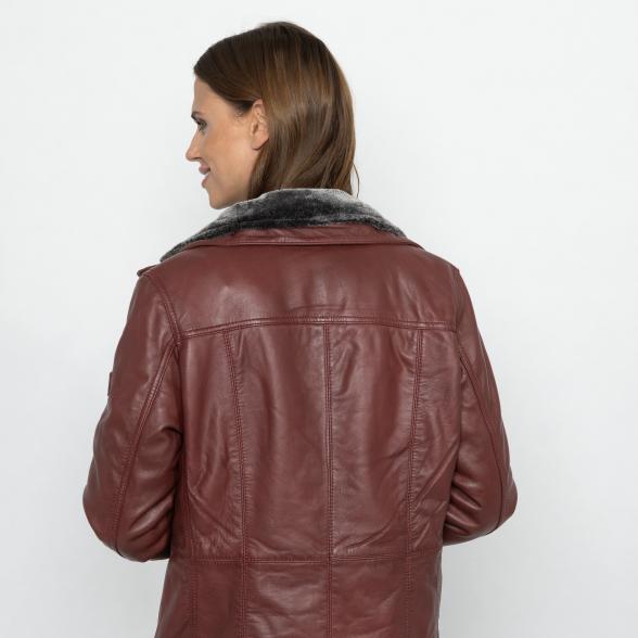 Thumbnail - OTTO KERN Damen-Ledermantel 'Donna' bordeaux