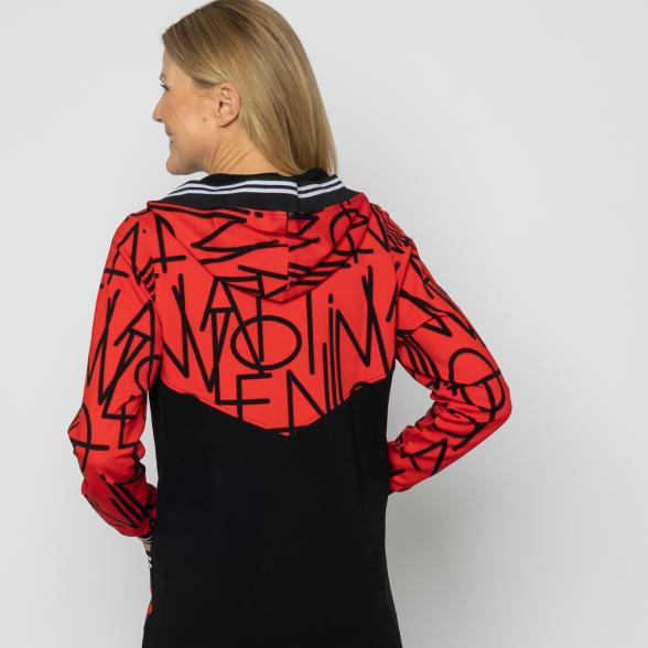 Thumbnail - VANESSA STYLE Damen-Kapuzenjacke schwarz/rot