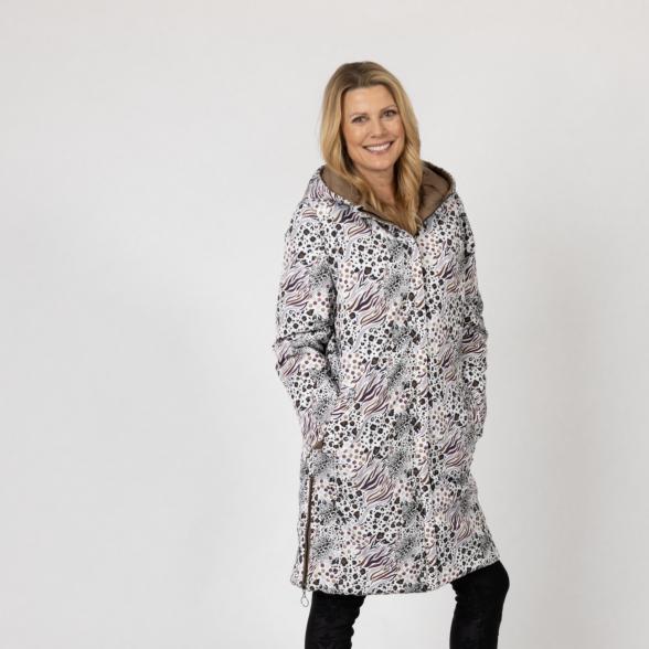 Thumbnail - FASHION NEWS Wende-Longjacke, hellbraun/multicolor