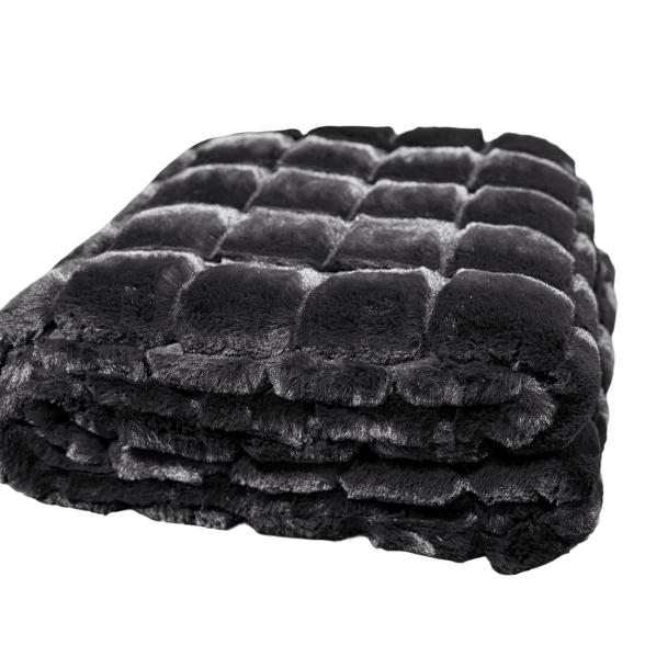 Thumbnail - Felldecke Deluxe Karos 150x200cm braun